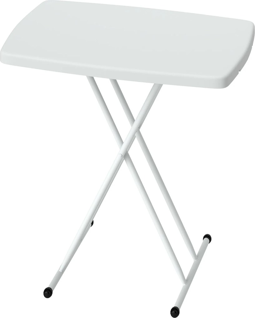 Outsunny Oldaltábla Kert | Állítható Magasságú Kültéri Asztal, Összecsukható Műanyag Erkély Asztal, Téglalap alakú Kávézó Asztal 50 kg Teherbírás, 76x