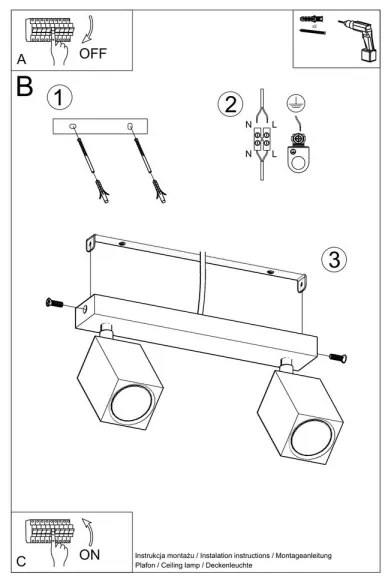 Sollux SL.1036 - Spotlámpa KEKE 2xGU10/40W/230V tölgy