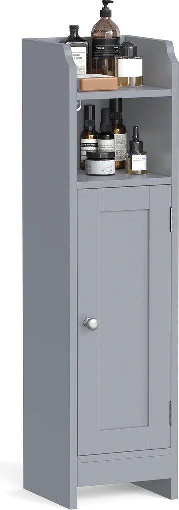 Fürdőszoba szekrény Keskeny oszlop 20cm Vasagle Mystical Grey könyvespolc