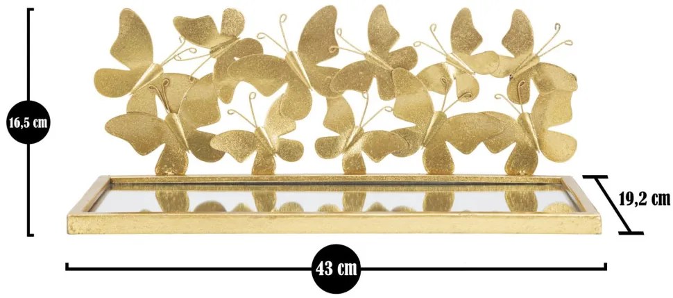 Fali éjjeli/polcos pillangószett 2 db 43x19,2x16,5cm