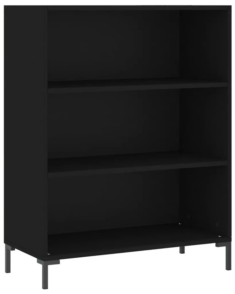fekete szerelt fa magasszekrény 69,5x32,5x180 cm