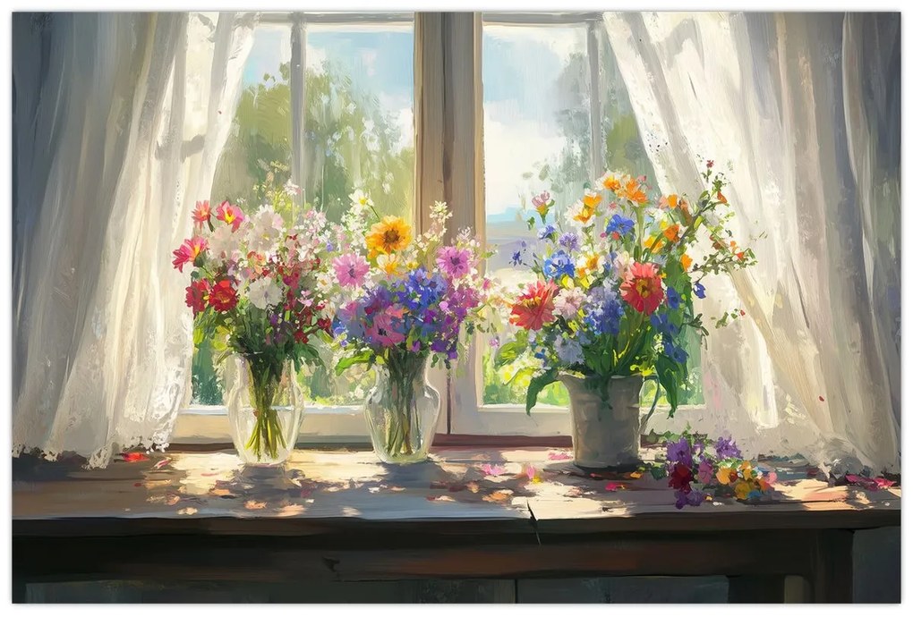 Kép - Csokor az ablaknál (90x60 cm)