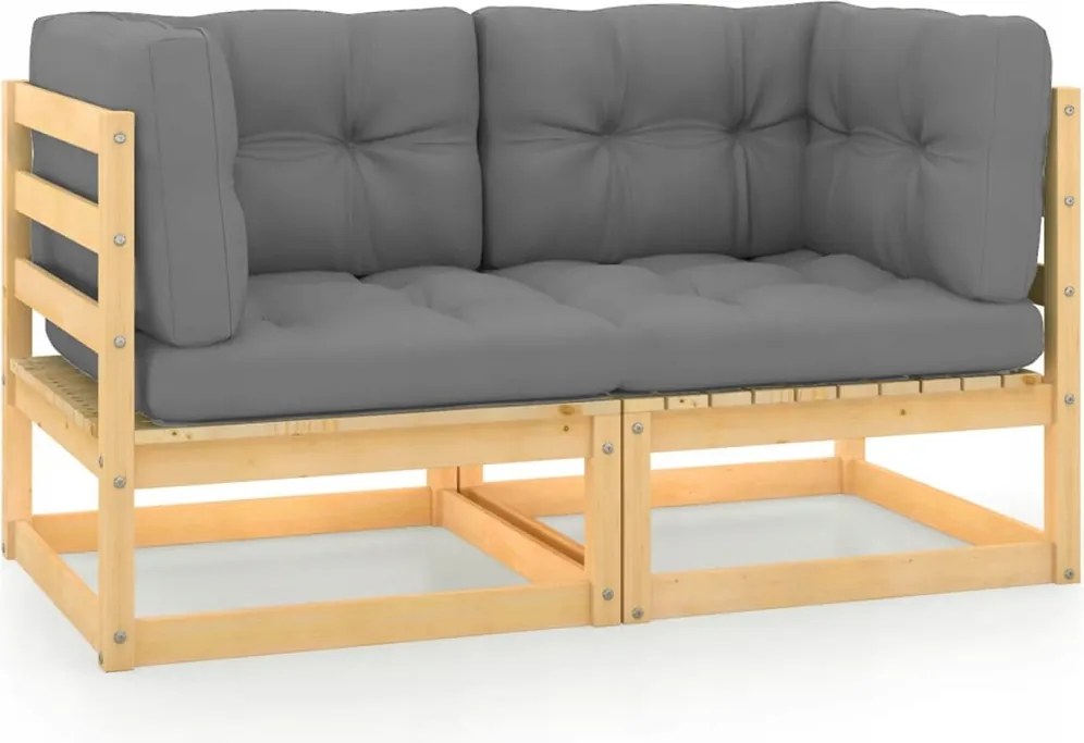 Kerti Kanapé párnákkal, 70 x 70 x 67 cm tömör fenyőfa