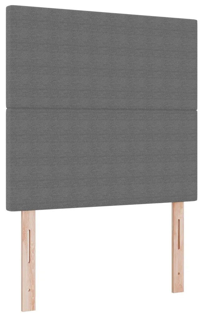 Táskaláda Ágy Matraccal Világosszürke 100x200 cm Kordbársony Szövet