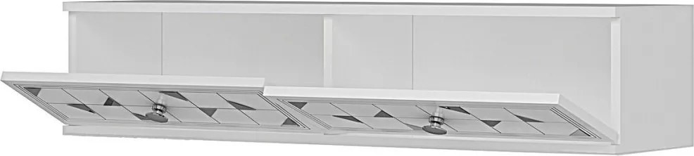 Moka komód, fehér-ezüst, 120 cm