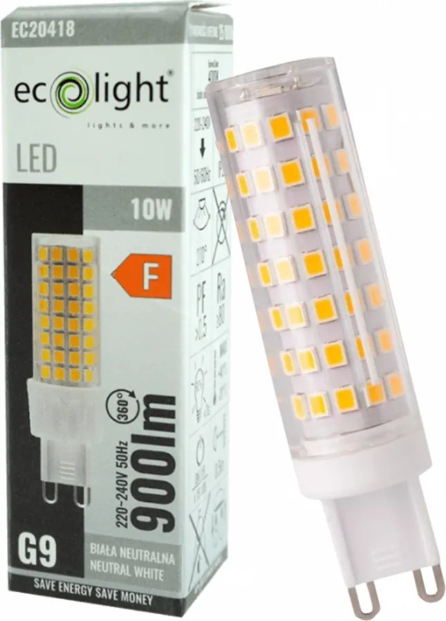 Led izzó Ecolight G9 10W 4000K 900lm EC20418