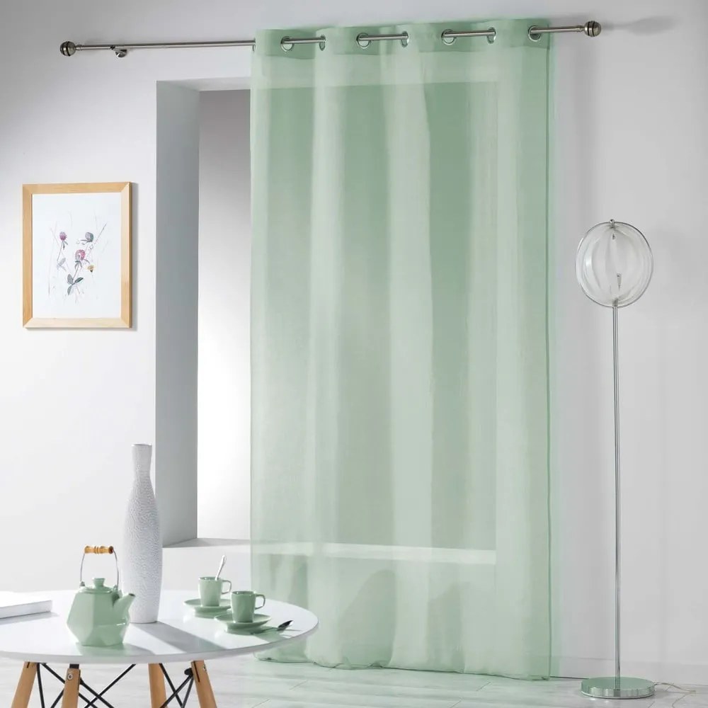 Világoszöld átlátszó függöny 140x240 cm Telma – douceur d'intérieur