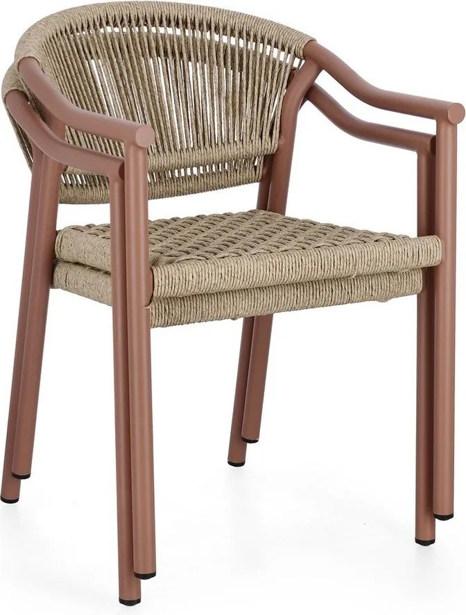 Piros-natúr színű fém kerti szék Canarias – Bizzotto