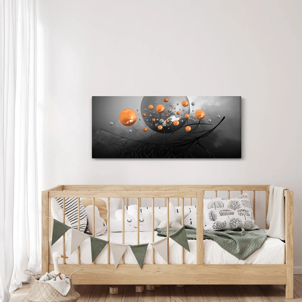 Narancssárga gömbök képe (120x50 cm)