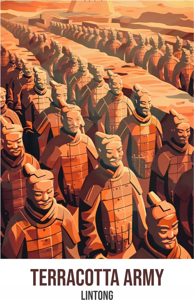 Poszter 21x29,7cm Terracotta Army, Lintong