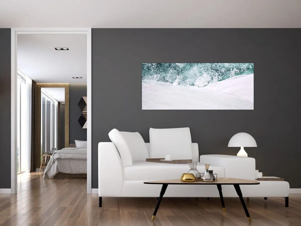 Kép - Türkiz absztrakció (120x50 cm)