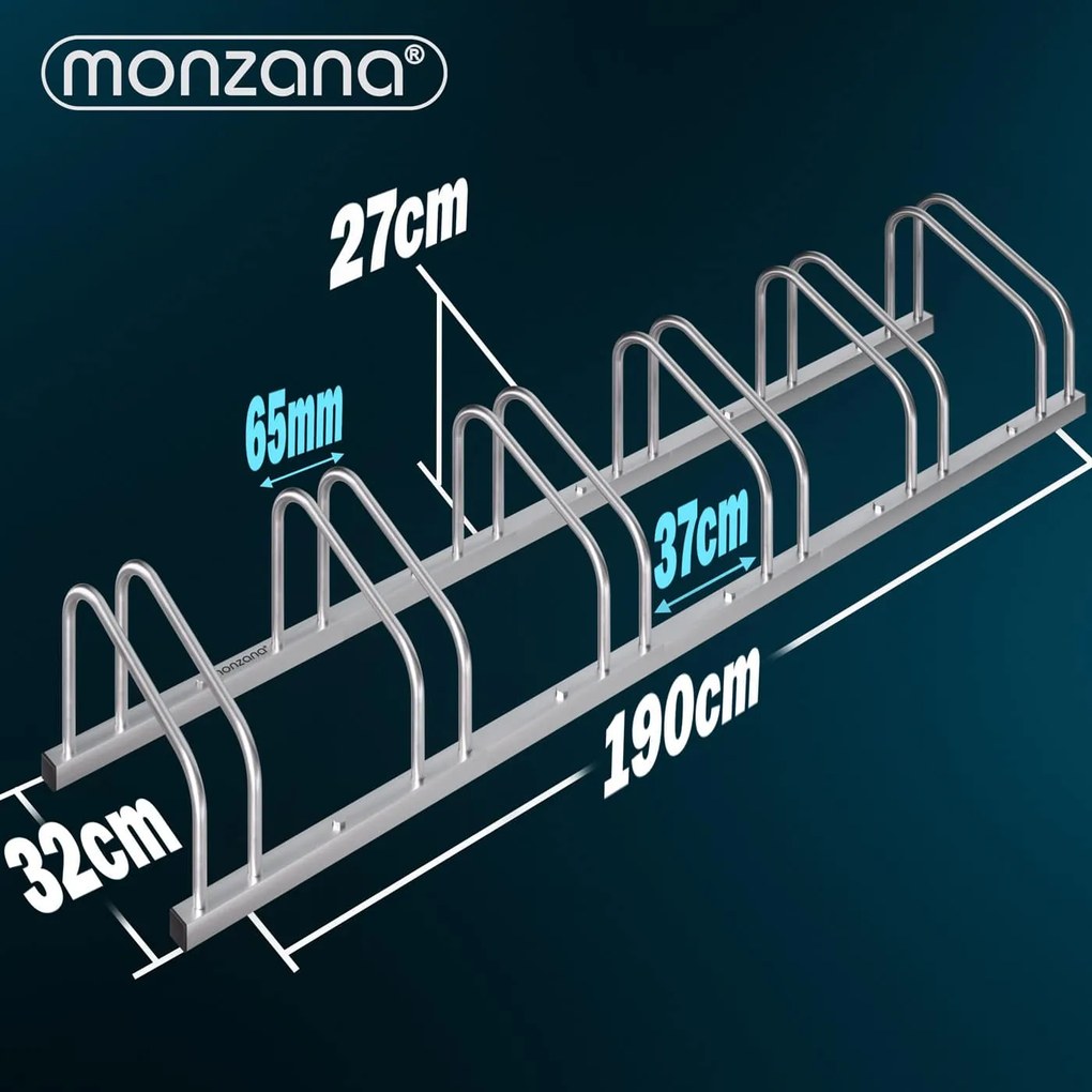 monzana® Állvány 6 kerékpárhoz - 190x32x27 cm