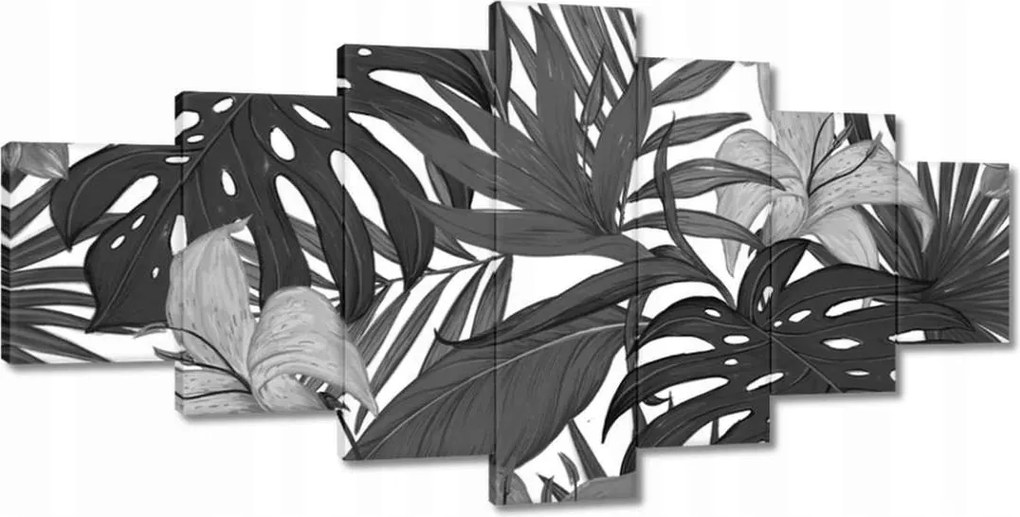 Festmények 210x100 Fekete-fehér monstera