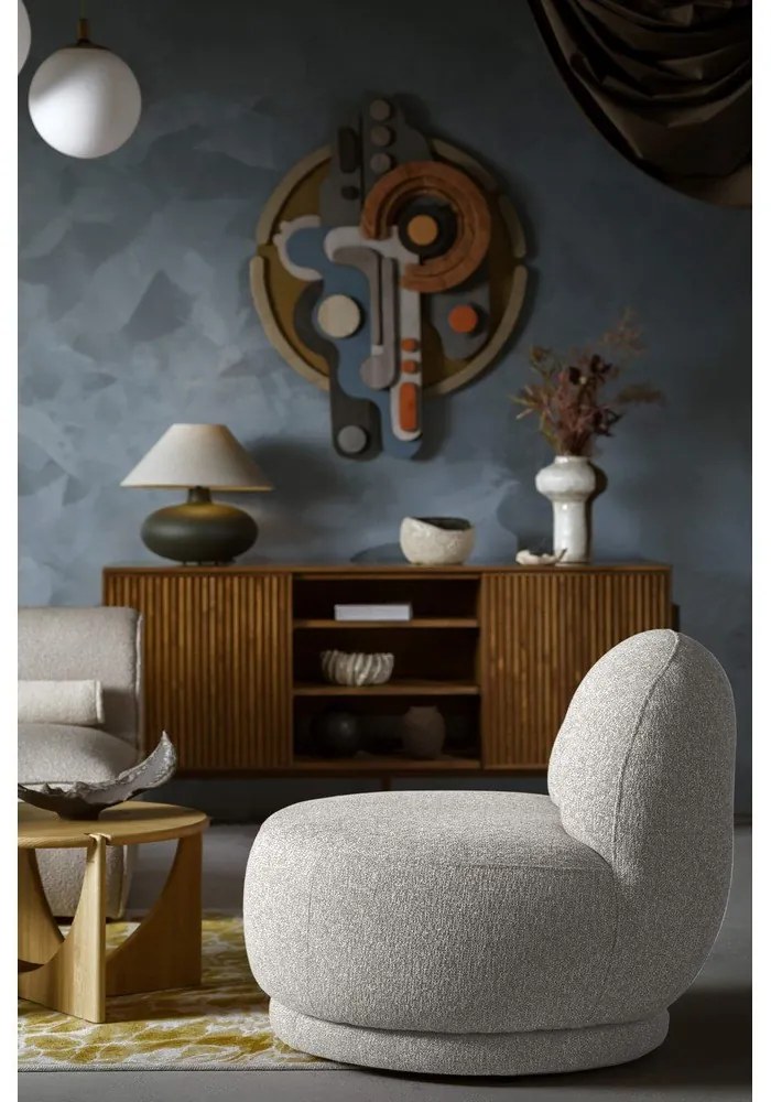 Világosszürke fotel Ovo – Miuform