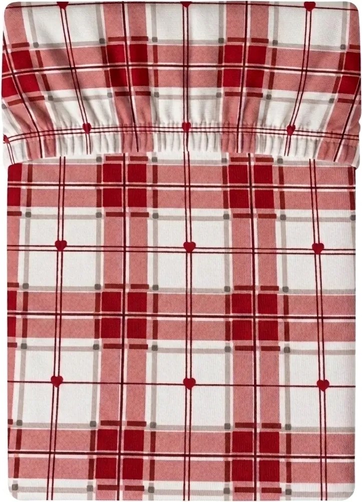 Mikroszálas lepedő TARTAN HEART színes 90x200 cm