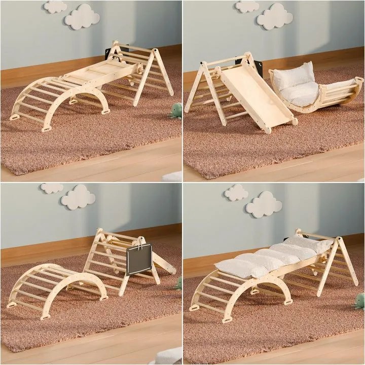 Multifunkciós gyermek mászóka borovi fából  80 x 50 cm