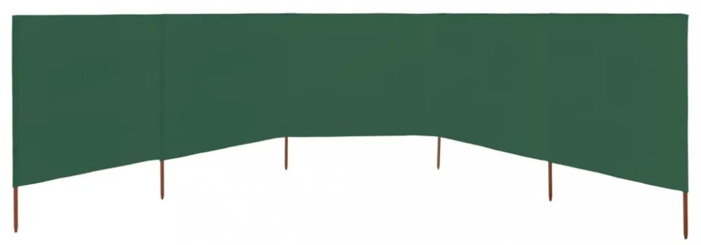 zöld 5-paneles szövet szélfogó 600 x 160 cm