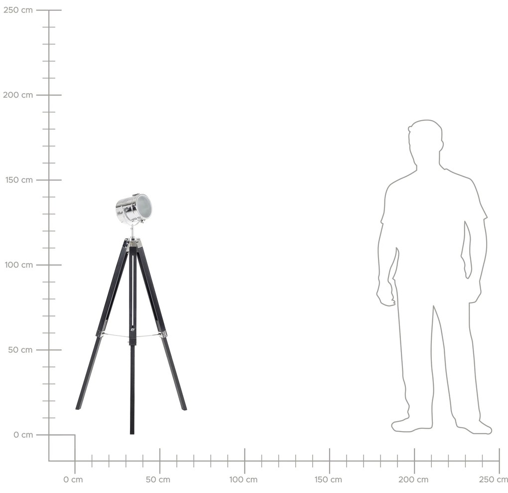Háromlábú fekete fa állólámpa 143 cm ALZETTE Beliani