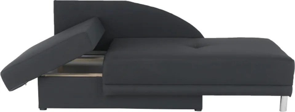 Kinyitható kanapé, szürke-fekete szövet, balos, LAUREL