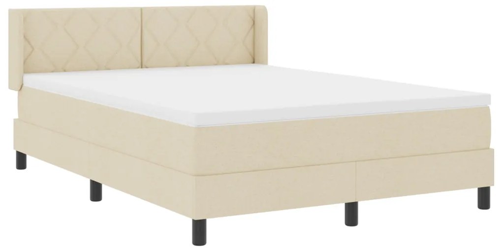 Boxspring Ágy Matrac-kal - Krém, 140 x 200 cm, Szövet