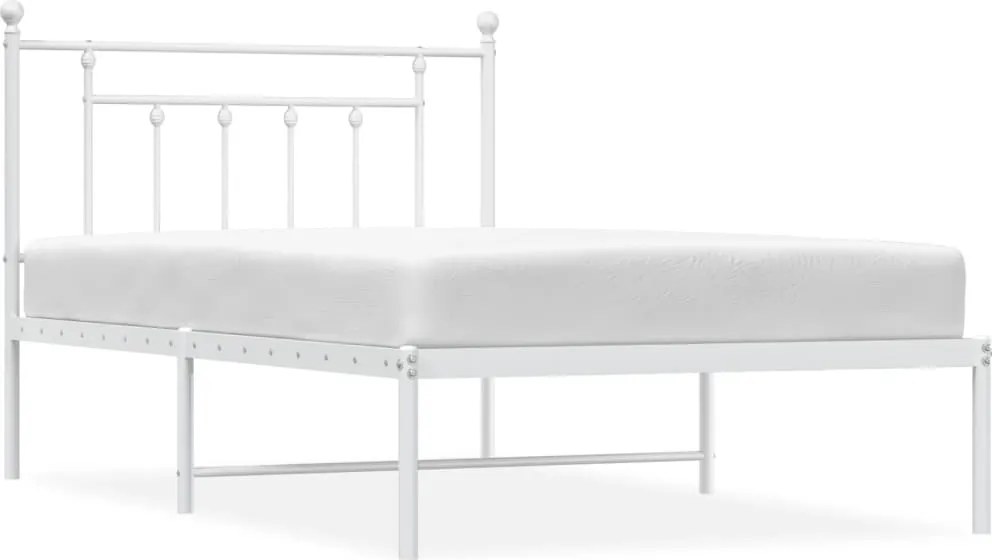 vidaXL fehér fém ágykeret fejtámlával 107x203 cm
