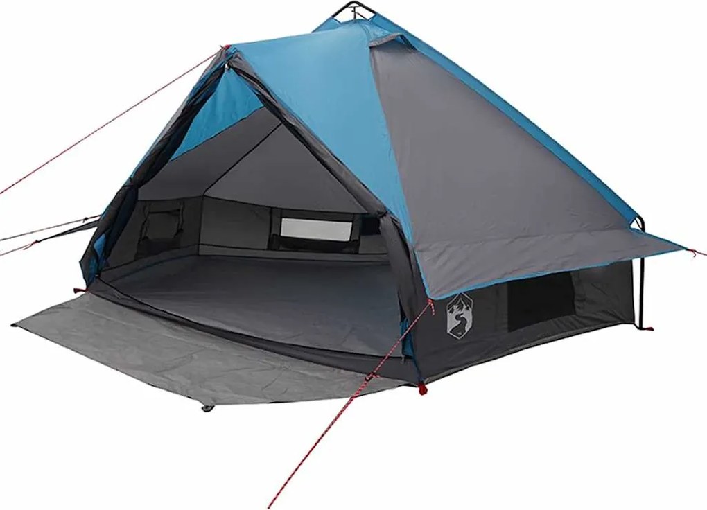 vidaXL Teepee sátor 6 fő részére Kék és Szürke 431 x 366 x 185 cm