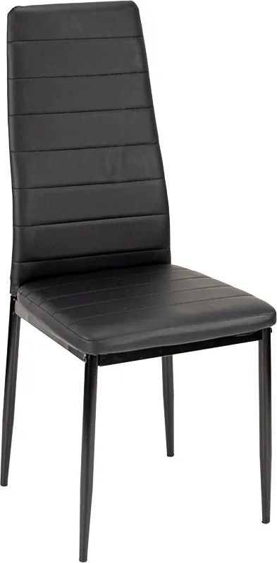 Tino NOVA Étkezőszék fekete textilbőr + fém - fekete