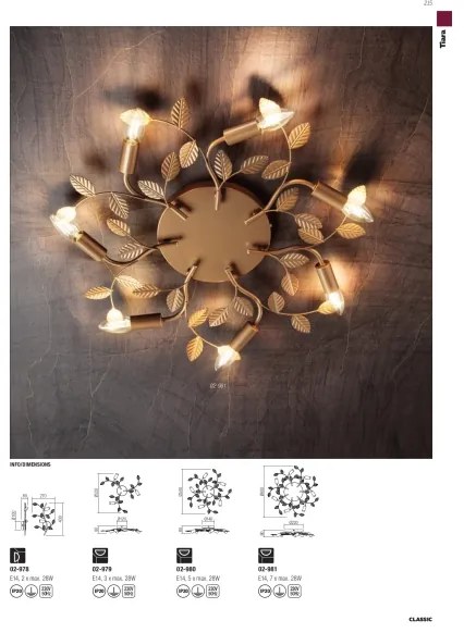 Redo 02-981 - Felületre szerelhető csillár TIARA 7xE14/28W/230V