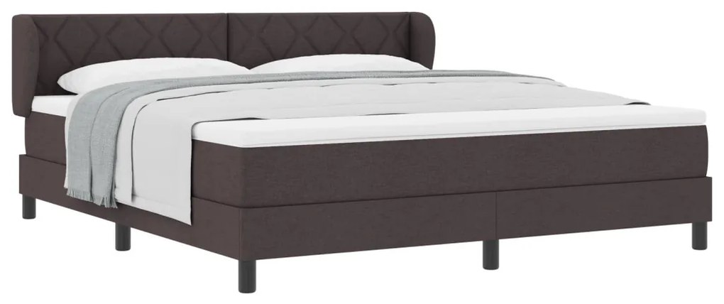 Boxspring Ágy Mattal Sötétbarna 180x200 cm Szövet