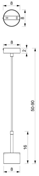 Csillár zsinóron ARENA 1xGX53/11W/230V fehér/arany