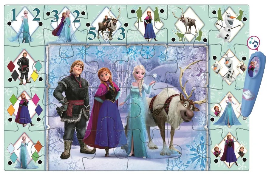Disney Jégvarázs Ice Kingdom interaktív 24 db-os puzzle Clementoni