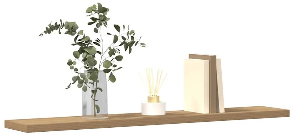 4 db kézműves tölgy színű szerelt fa fali polc 60 x 20 x 1,5 cm