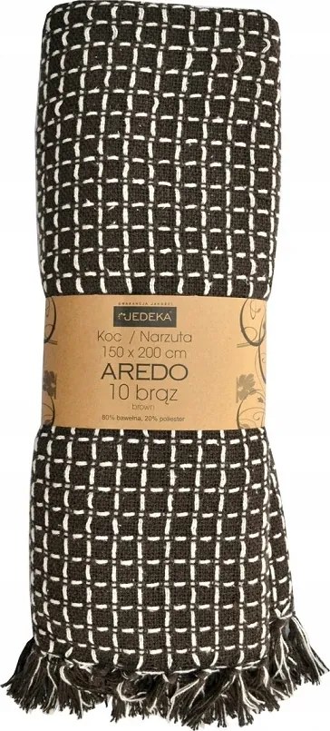 Aredo pamut ágytakaró rojtokkal 150x200 barna 10