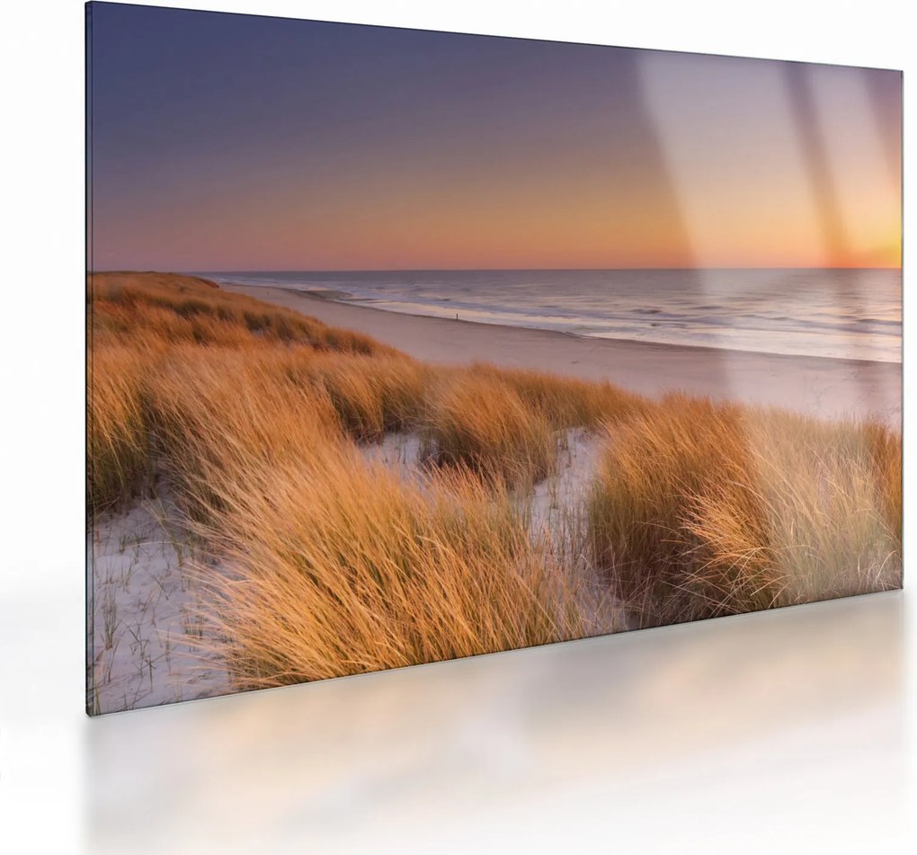 Üveg kép - Strand naplementében (70x50 cm)