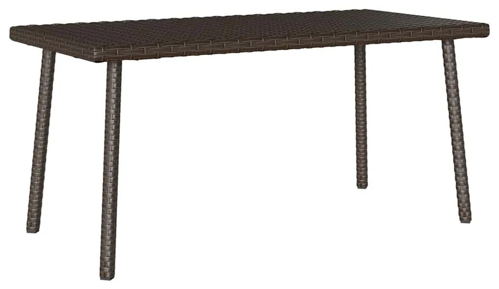 téglalap barna polyrattan kerti dohányzóasztal 80x40x37cm