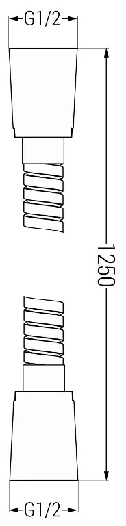 Mexen tartozékok, Zuhanycső 125 cm, acél, fekete, 79435-70