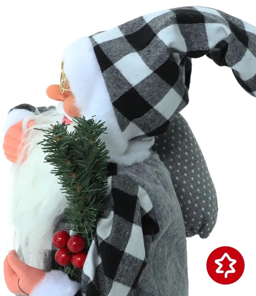 Mikulás ezüst 60 cm