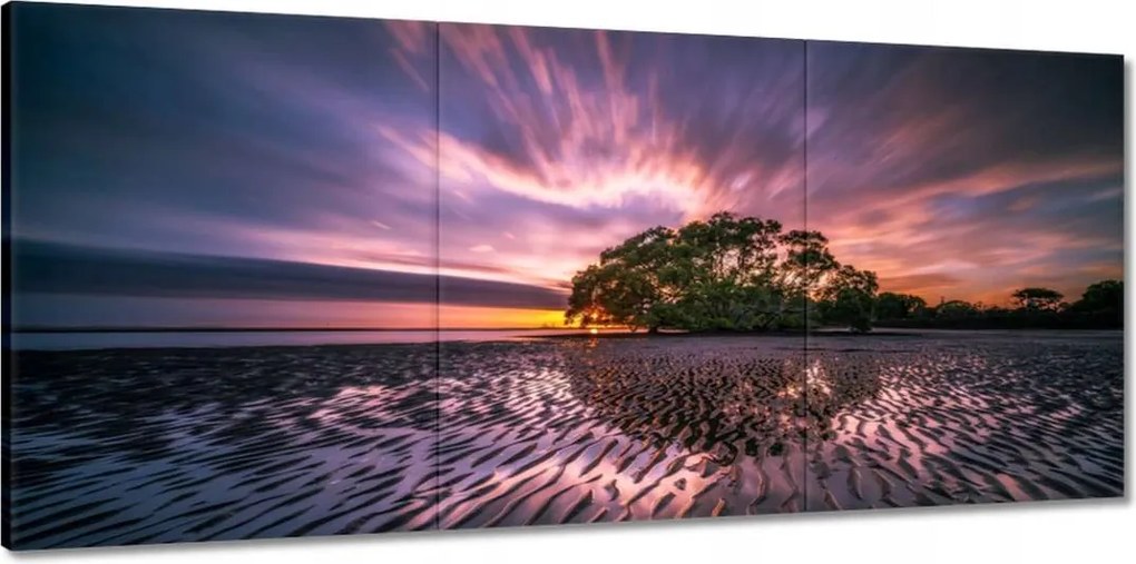 Vászonkép 150x70 Gyönyörű lila tájkép