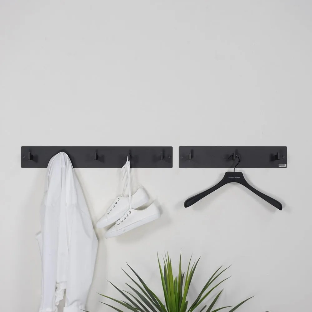 Fekete fém fali fogas 70 cm Leatherman – Spinder Design