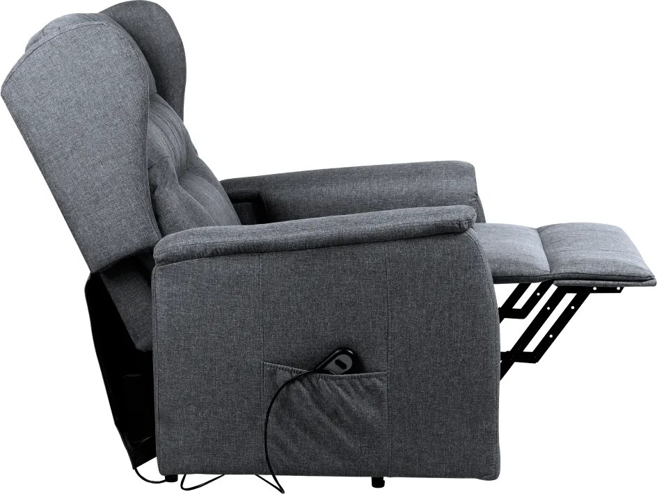 Állítható relaxációs fotel, világosszürke, DOURO