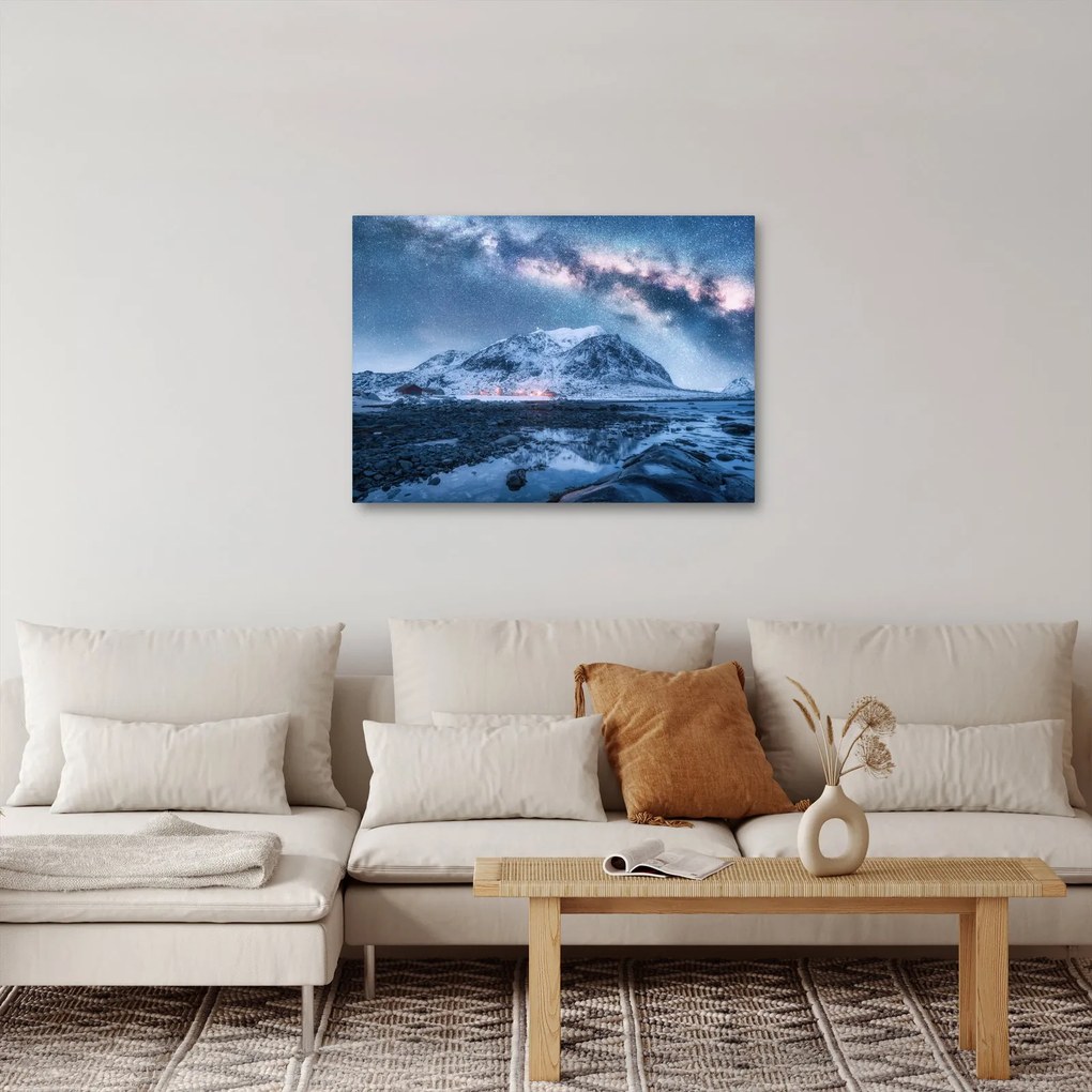 A hegyek képe a csillagos ég (70x50 cm)