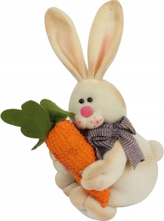 Plüss Húsvéti Nyuszi Répával 37cm Stabil Dekorációs Figura