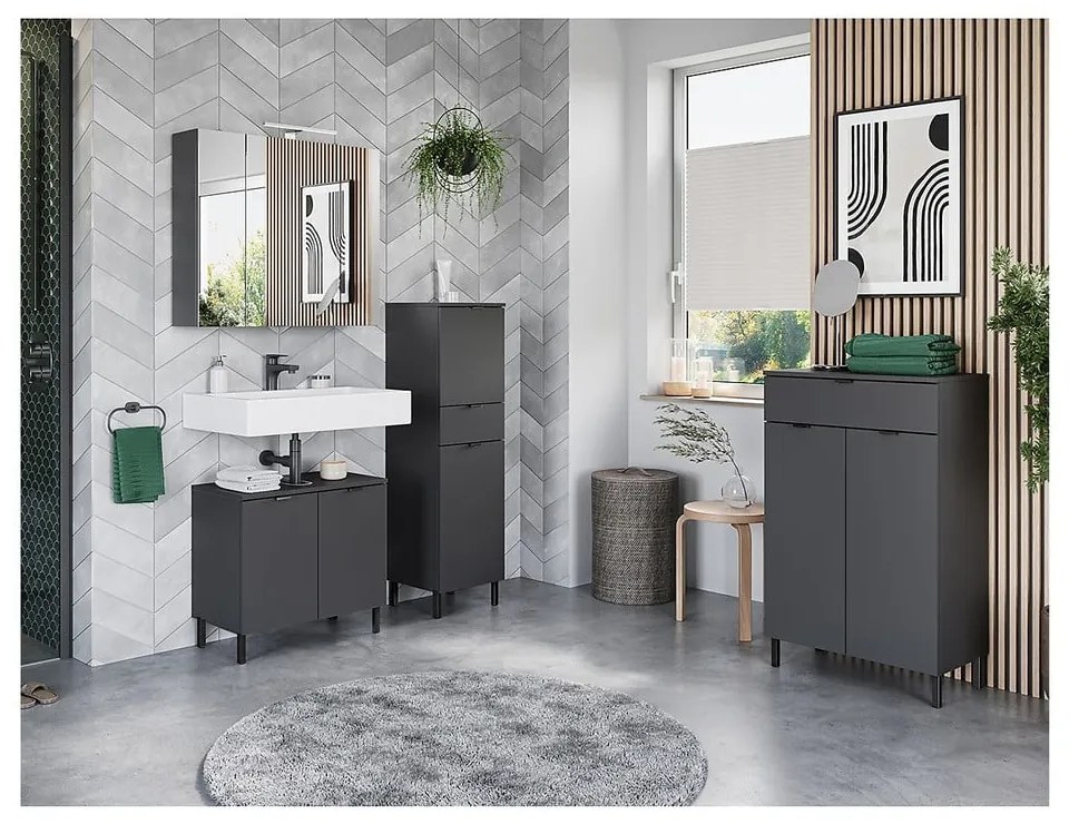 Antracitszürke mosdó alatti szekrény 60x56 cm Arcena – Germania