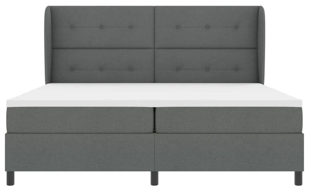 vidaXL Boxspring Ágy Matrac nélkül Sötétszürke, 200x200 cm Szövet