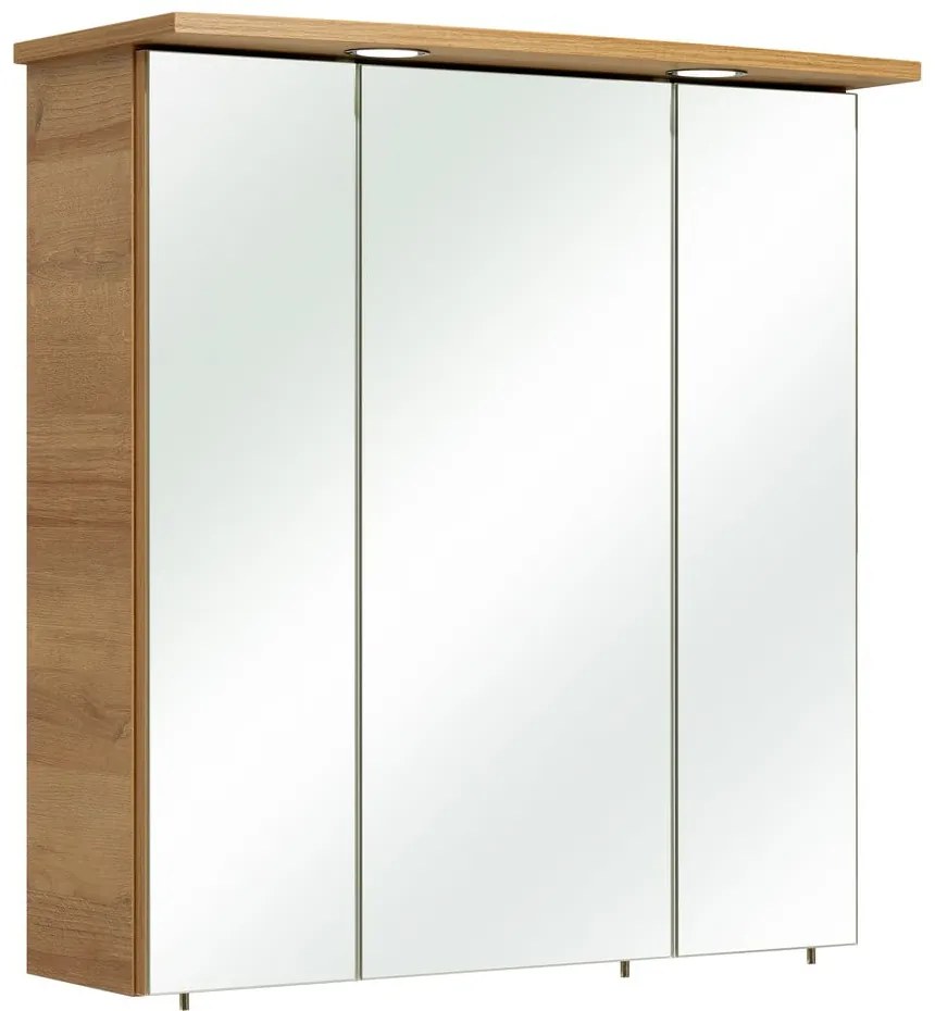 Natúr színű fürdőszoba szekrény tölgyfa dekorral 72x65 cm Quickset 318 – Pelipal