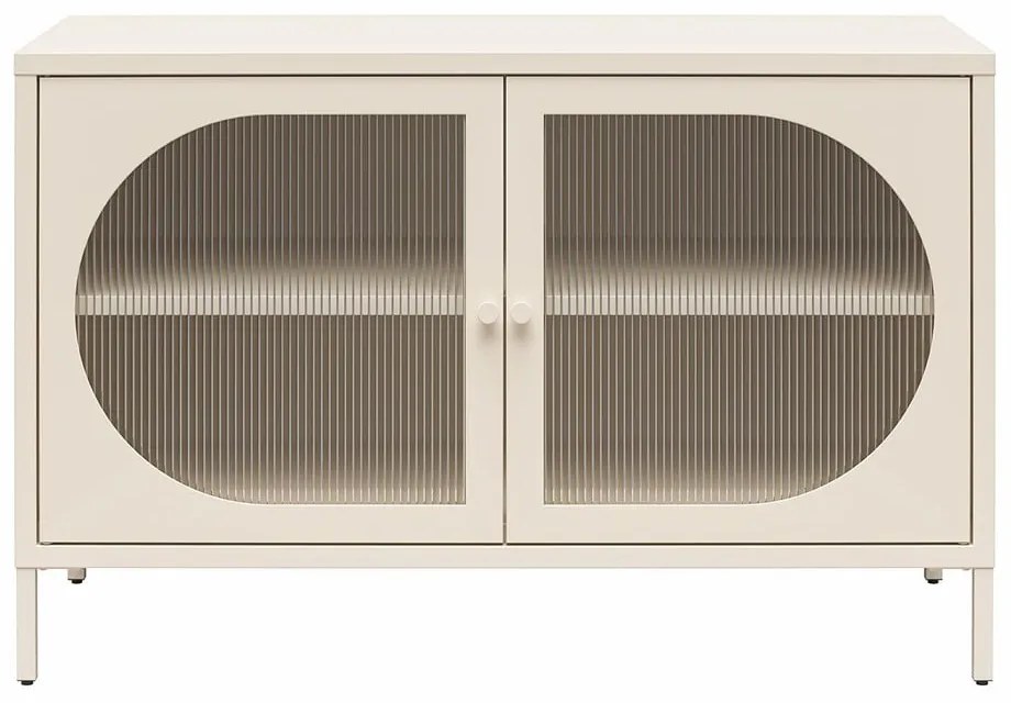 Krémszínű fém tálalószekrény 100x64x40 cm Luna – Støraa