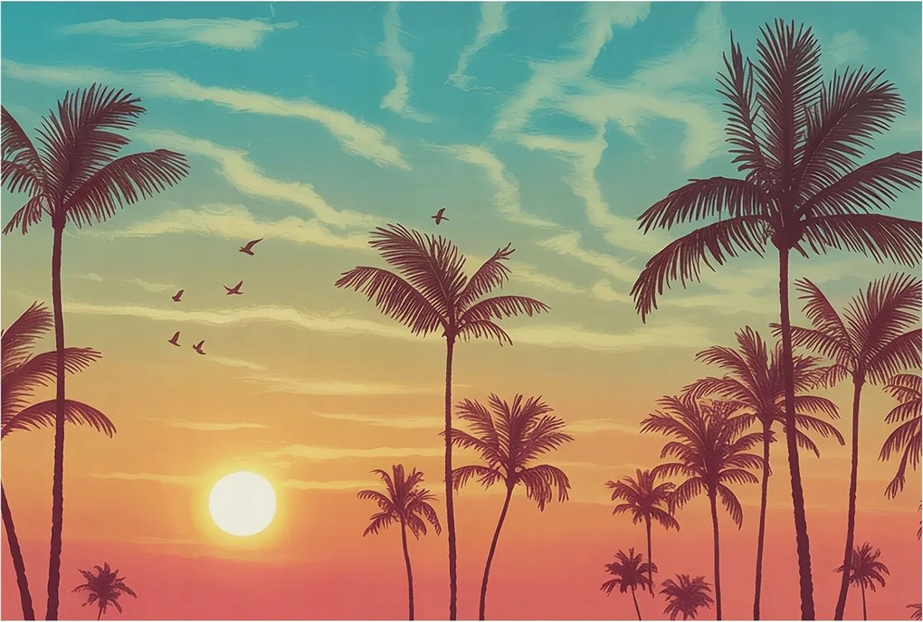 Flizelina Dekoratív Fotótapéta Hálószobába Trópusi tájkép 104x70 Ragasztó