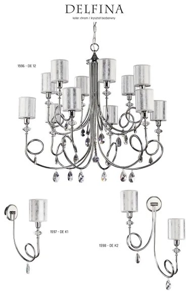 Jupiter 1598 - DE K2 CH - Fali lámpa DELFINA 2xE14/40W