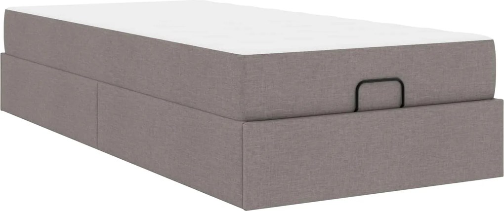 vidaXL Ágykeret matraccal matracmal 2 pcs Tópszínű szövet