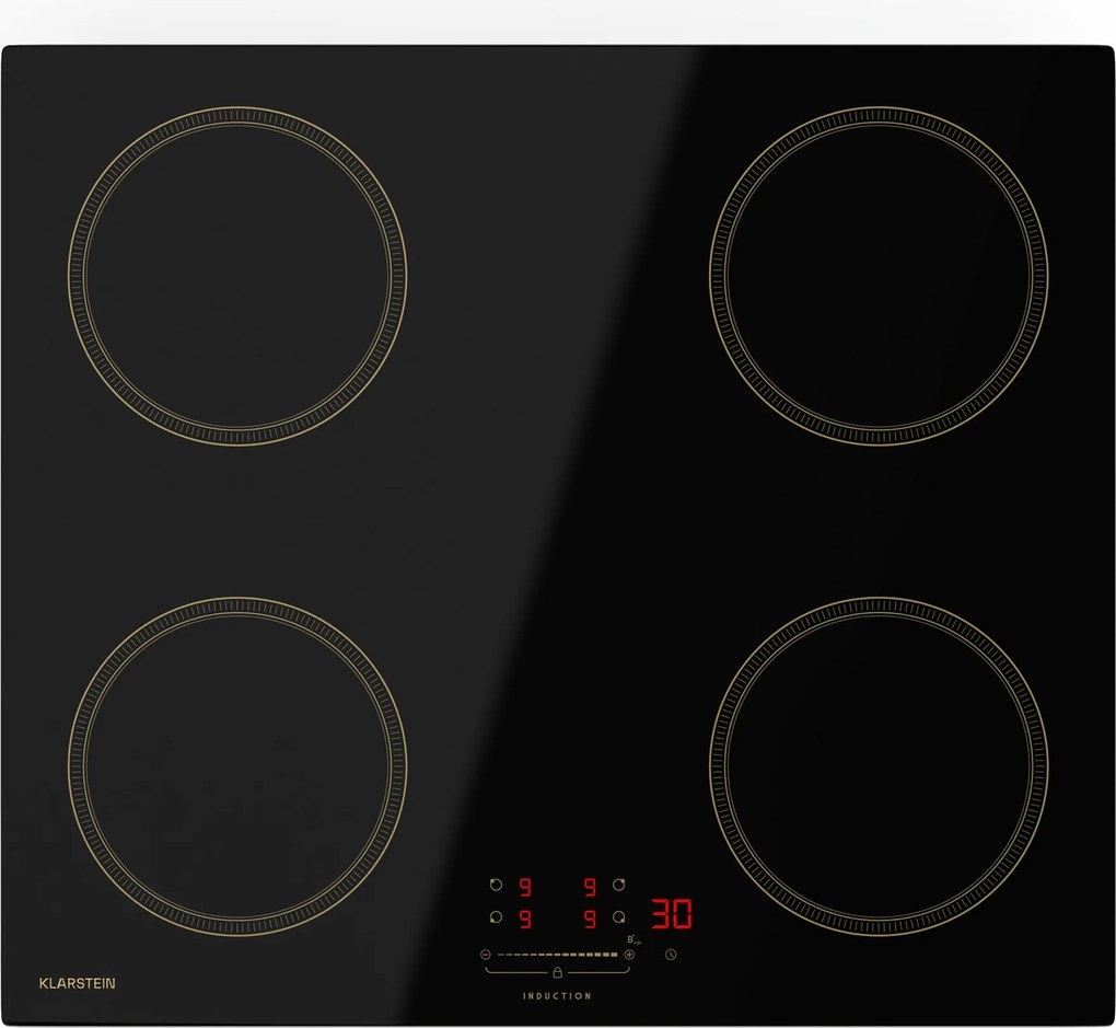 Klarstein Victoria indukciós főzőlap, 60 cm, 4 főzőlap, csúszka, Boost funkció
